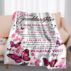 Soft Cozy Flannel Blanket - Butterfly Printed - A Perfect Holiday Gift for Granddaughter From Grandma!