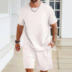 Sports Casual Suit Solid Color Round Neck T-shirt Shorts