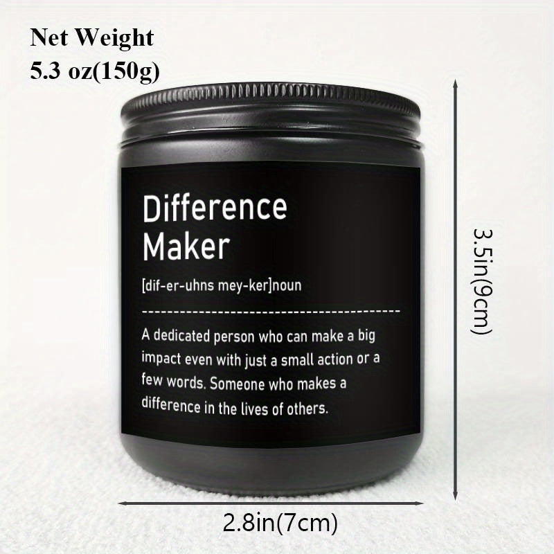 1pc, Lavender Scented Candle, "Difference Maker" Inspirational Quote, 33.81oz Glass Jar with Wick, Bee & Soy Wax, Perfect Gift for Women, Men, Best Friends, Teachers, Bosses, Leaders, Mentors, for Christmas, Thanksgiving, Bir Lootquake LLC