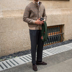 Bomber Jacket Tweed Fleece Cropped Slim-fit Jacket With Stand-up Collar Pi-Mart