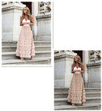 Layered Ruffles Cake Skirt Summer Fashion A Line Swing Mesh Long Skirt Party Dress Women Pi-Mart