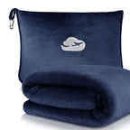 [Hot Selling] Ultra-Soft Embroidered Travel Blanket 2-in-1 with Pillowcase & Backpack Clip - Tear-Resistant, Allergy-Friendly Flannel for All Seasons Lootquake LLC
