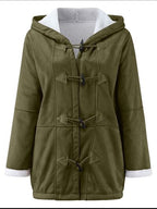 Full Size Pocketed Long Sleeve Hooded Toggle Jacket – Stylish & Functional Outerwear for Women Stevvex