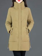 Loose Mid-length High Collar Warm Cotton Coat Jacket Pi-Mart