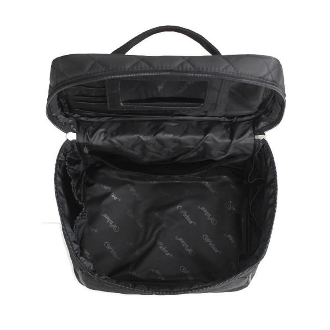 Folding mirror cosmetic bag, large capacity multi-functional toilet bag, travel waterproof storage bag, - SJB-DIAMOND ELITES