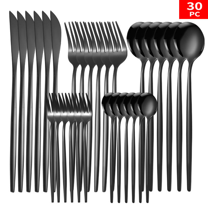 Stainless Steel Knife And Forks 30-piece Tableware Set Suit Pi-Mart