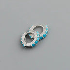 Circle-shaped Diamond Colorful Crystals Opal Zircon S925 Sterling Silver Earrings Lootquake LLC