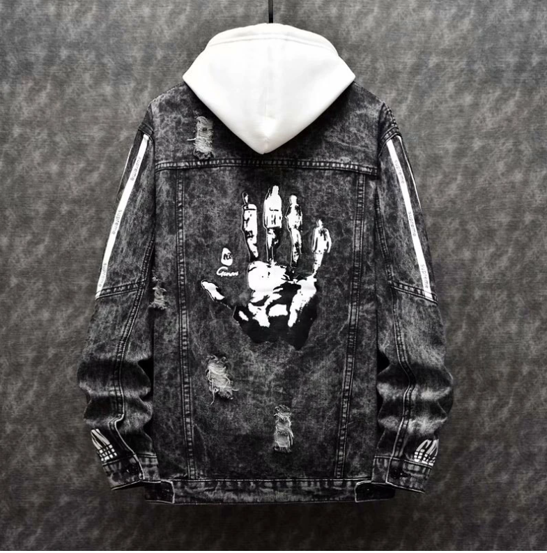 Men's Slim Denim Jacket Korean Style Trendy Handsome All-match Clothes Autumn Student Retro Jacket Men's Gown Pi-Mart