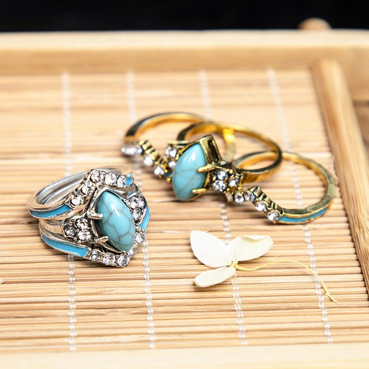 Achieving Dreams Turquoise Ring Set Pi-Mart
