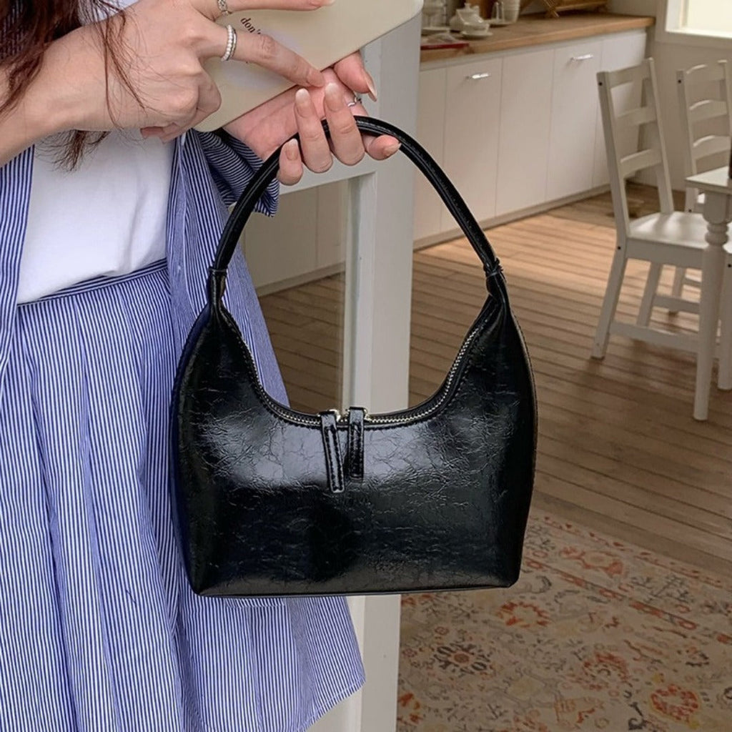 Silver mini hobo shoulder bag, small shoulder purse, women's summer shoulder bag, small hobo handbag - SJB-DIAMOND ELITES