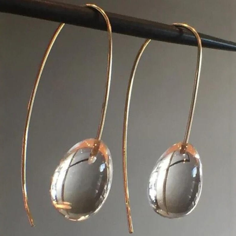Ornament Simple Personality Glass Ball Ear Ring Pi-Mart