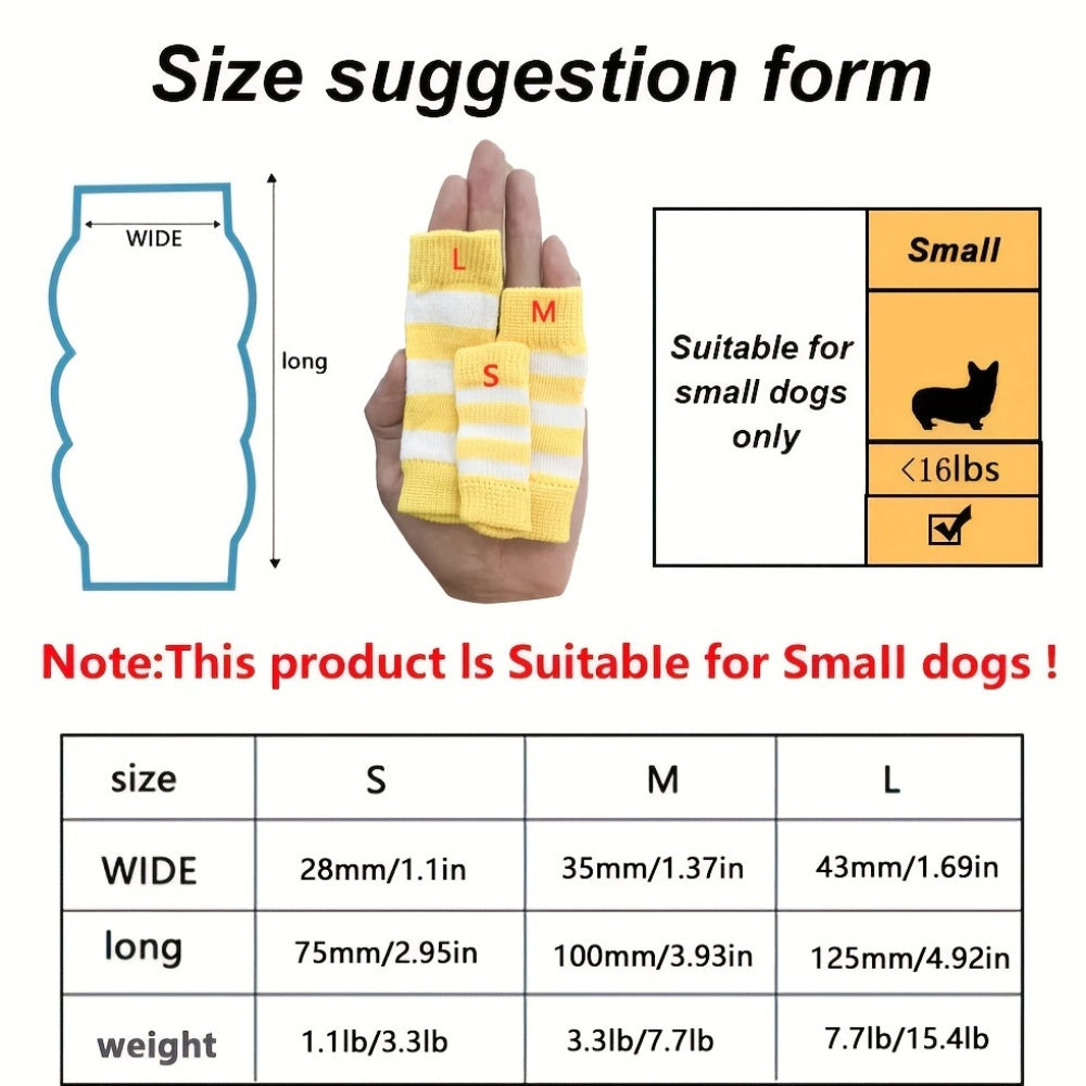 [2 Sets Elbow Support Guards] Pet Dog Elbow Guards, a Set of 2 Front Leg And 2 Hind Leg Protectors, Elbow Support Wraps, Leg Support Wraps, Breathable Elastic Knitted Protective Socks for Pets, 4pcs Pet Leg Socks. Lootquake LLC