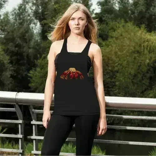 Red Crab Women's Loose Racerback Tank Top - SJB-DIAMOND ELITES