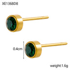 Stainless Steel Gold-plated Birthday Stone Constellation Diamond Bone Nail Pi-Mart