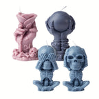 4 PCS Skull Creative Candles, Halloween Skull Scented Candle, Handcrafted DIY Aromatherapy Candle For Spooky Home Decoration, Halloween Gift Set Lootquake LLC