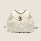 Backpack purse for women, design fashion casual chain backpack, small shoulder backpack