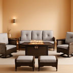 8 Piece Patio Furniture Set With 50000 BTU Fire Pit Lootquake LLC