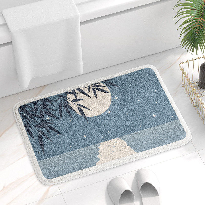 Household Simple Oval Cashmere Bathroom Mat Pi-Mart