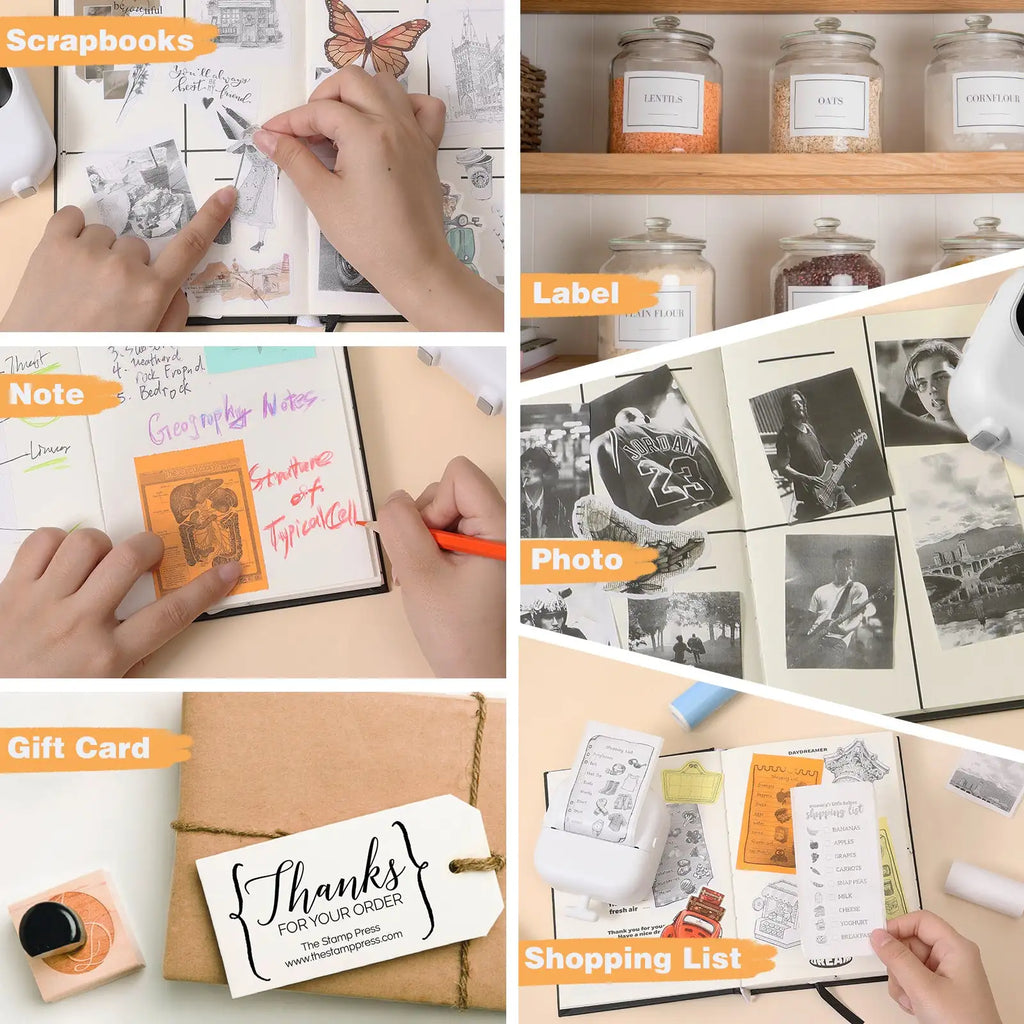 Mini Printer, All Purpose Sticker Maker With Thermal Papers, Bluetooth Portable Printer All Purpose - SJB-DIAMOND ELITES