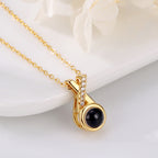Men's And Women's Fashion Minimalist Clavicle Chain Projection Stone Pi-Mart
