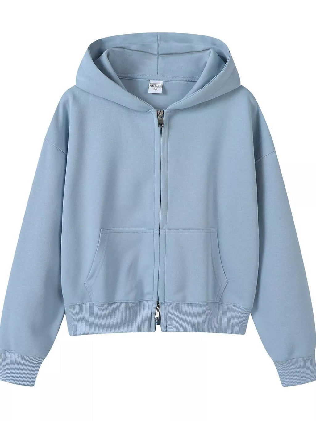 Full Size Casual Zip-Up Long Sleeve Hoodie Plus Size THRIXINE