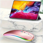 Wireless Rechargeable LED Backlit Gaming Mouse with 2.4G/5.2G Dual Mode, Ultra-Thin, Silent, Universal Compatibility for Laptops, Desktops, and Tablets Lootquake LLC