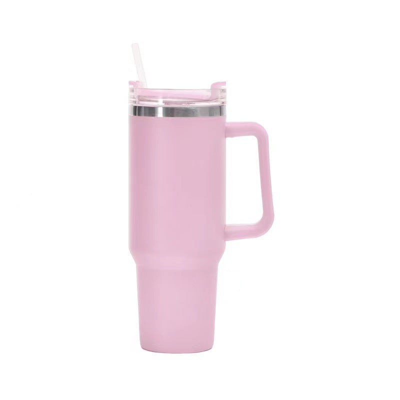 40oz Straw Coffee Insulation Cup With Handle Portable Car Stainless Steel Water Bottle LargeCapacity Travel BPA Free Thermal Mug Pi-Mart
