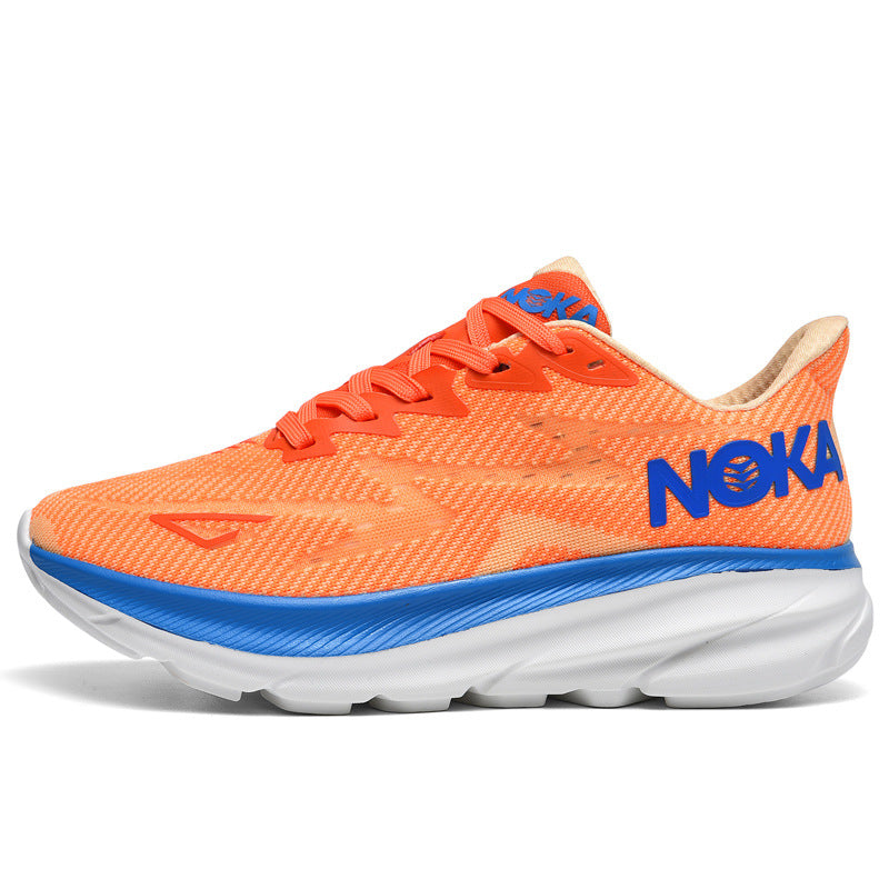 Fashion Lace-up Mesh Sneakers Men Lightweight Shock Absorption Training Shoes Soft-sole Running Sports Shoes Pi-Mart