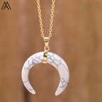 Moon Shape Amethyst Necklace Pi-Mart