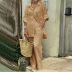 Women's Long-sleeved Cardigan Top Pants Two-piece Suit Pi-Mart
