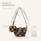 Small Crossbody Bag – Versatile Commute with Checkerboard Canvas, Compact Earphone Bag, Stylish 2-in-1 Chest Bag & Fanny Pack for Everyday Use - SJB-DIAMOND ELITES