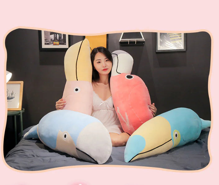 Cartoon Flamingo Parrot Plush Toy and Pillow Doll