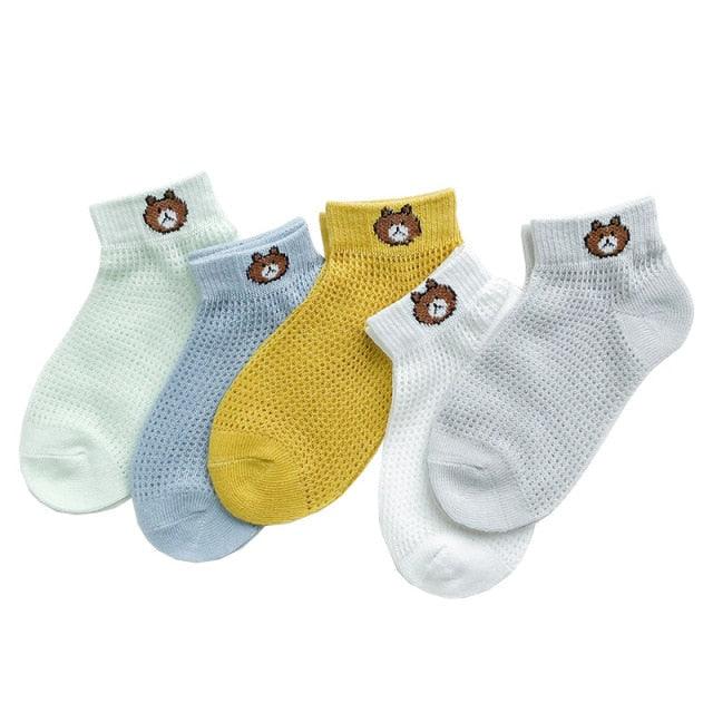 5Pairs 0-2Y Infant Baby Socks Baby Socks for Girls Cotton Mesh Cute Newborn Boy Toddler Socks Baby Clothes Accessories Stevvex