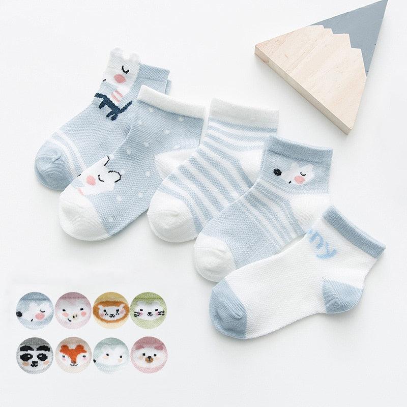 5Pairs 0-2Y Infant Baby Socks Baby Socks for Girls Cotton Mesh Cute Newborn Boy Toddler Socks Baby Clothes Accessories Stevvex