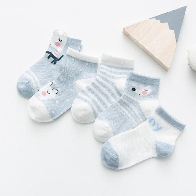5Pairs 0-2Y Infant Baby Socks Baby Socks for Girls Cotton Mesh Cute Newborn Boy Toddler Socks Baby Clothes Accessories Stevvex