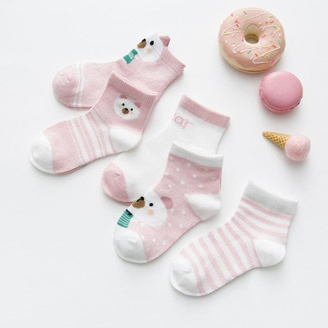 5Pairs 0-2Y Infant Baby Socks Baby Socks for Girls Cotton Mesh Cute Newborn Boy Toddler Socks Baby Clothes Accessories Stevvex