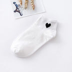 5pairs Women Short Socks Red Heart Cute College Fresh Female Socks Soft Cotton Summer Autumn Sock for Girls Stevvex