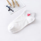 5pairs Women Short Socks Red Heart Cute College Fresh Female Socks Soft Cotton Summer Autumn Sock for Girls Stevvex