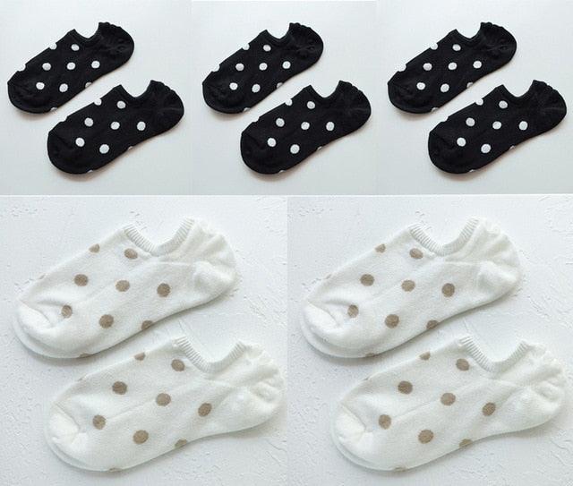 5Pais Women No Show Sports Socks Short Comfortable Cotton Aesthetic Novelty Dot Sweet Boat Socks Ankle Socks For Men And Women Stevvex