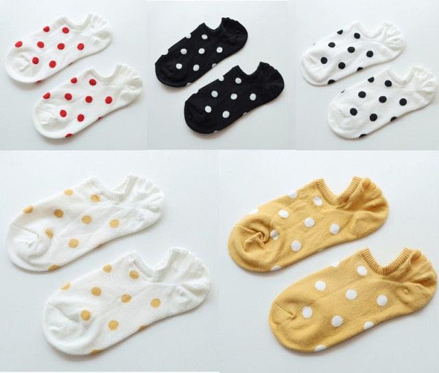 5Pais Women No Show Sports Socks Short Comfortable Cotton Aesthetic Novelty Dot Sweet Boat Socks Ankle Socks For Men And Women Stevvex