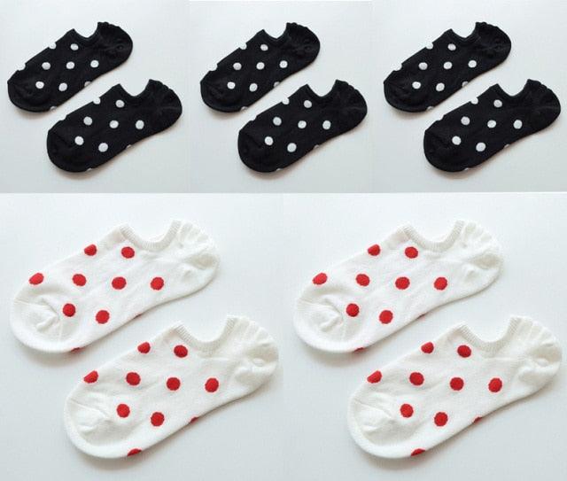 5Pais Women No Show Sports Socks Short Comfortable Cotton Aesthetic Novelty Dot Sweet Boat Socks Ankle Socks For Men And Women Stevvex