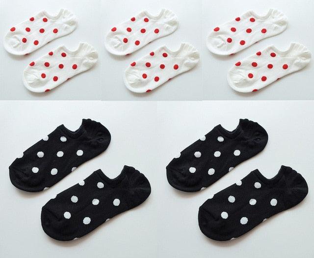 5Pais Women No Show Sports Socks Short Comfortable Cotton Aesthetic Novelty Dot Sweet Boat Socks Ankle Socks For Men And Women Stevvex