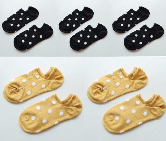 5Pais Women No Show Sports Socks Short Comfortable Cotton Aesthetic Novelty Dot Sweet Boat Socks Ankle Socks For Men And Women Stevvex