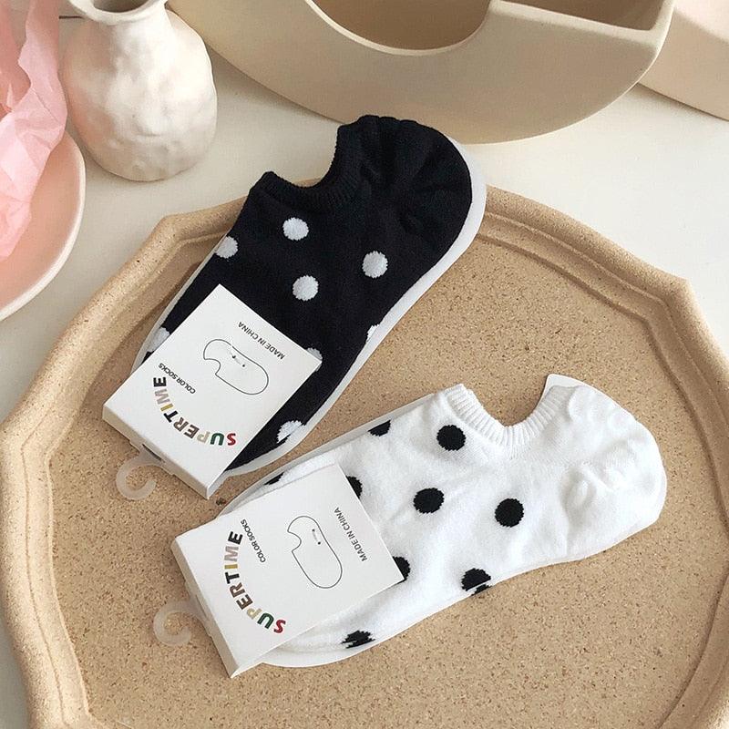 5Pais Women No Show Sports Socks Short Comfortable Cotton Aesthetic Novelty Dot Sweet Boat Socks Ankle Socks For Men And Women Stevvex