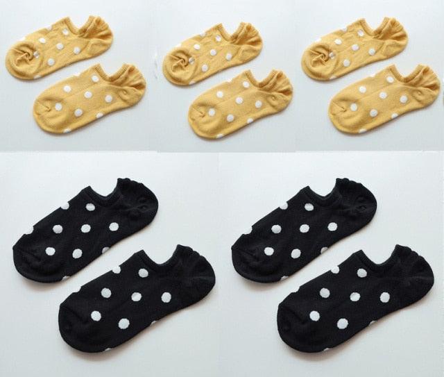 5Pais Women No Show Sports Socks Short Comfortable Cotton Aesthetic Novelty Dot Sweet Boat Socks Ankle Socks For Men And Women Stevvex