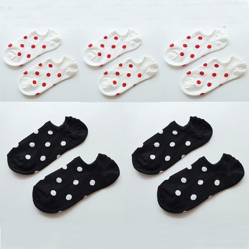 5Pais Women No Show Sports Socks Short Comfortable Cotton Aesthetic Novelty Dot Sweet Boat Socks Ankle Socks For Men And Women Stevvex