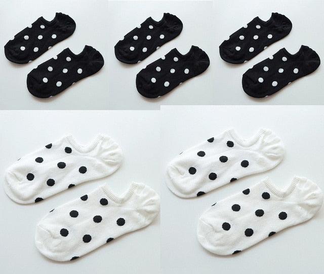 5Pais Women No Show Sports Socks Short Comfortable Cotton Aesthetic Novelty Dot Sweet Boat Socks Ankle Socks For Men And Women Stevvex