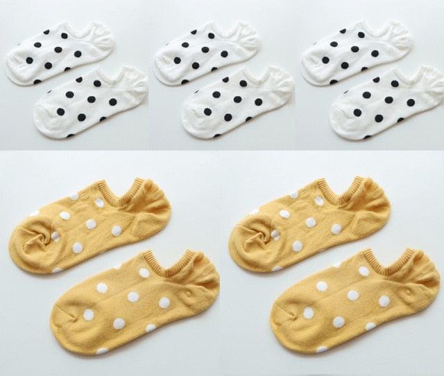 5Pais Women No Show Sports Socks Short Comfortable Cotton Aesthetic Novelty Dot Sweet Boat Socks Ankle Socks For Men And Women Stevvex