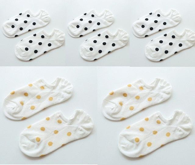 5Pais Women No Show Sports Socks Short Comfortable Cotton Aesthetic Novelty Dot Sweet Boat Socks Ankle Socks For Men And Women Stevvex