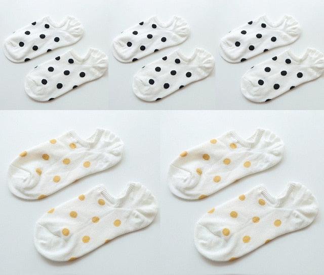 5Pais Women No Show Sports Socks Short Comfortable Cotton Aesthetic Novelty Dot Sweet Boat Socks Ankle Socks For Men And Women Stevvex